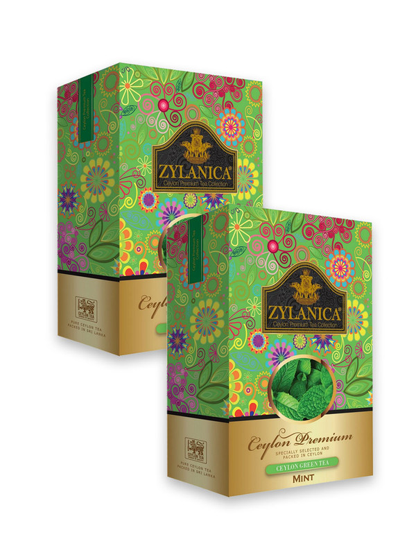 Чай зелёный ZYLANICA Мята, 2 шт по 100 г