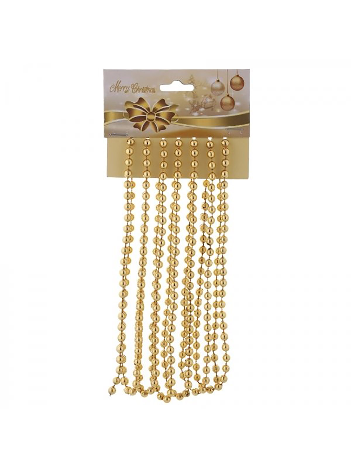 Бусы на елку новогодние 2,7 м Remecoclub 722761]REM золотые