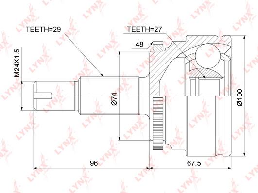 

Шрус LYNXAUTO co3836a