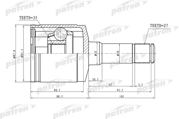 

PATRON ШРУС PATRON PCV3188