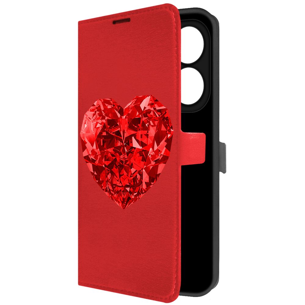 

Чехол-книжка Krutoff Eco Book для INFINIX Smart 8 Pro Рубиновое сердце (красный)