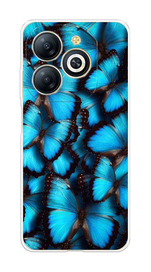 

Чехол на Infinix Smart 8 Plus "Тропическая бабочка 2", Голубой;черный, 3105550-1