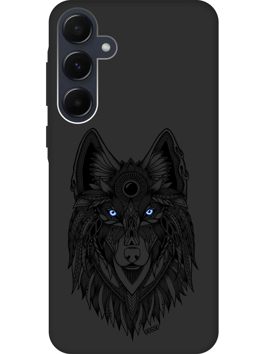 

Силиконовый чехол на Samsung Galaxy A55 с рисунком "Grand Wolf" Soft Touch черный, Черный;голубой, 20012127