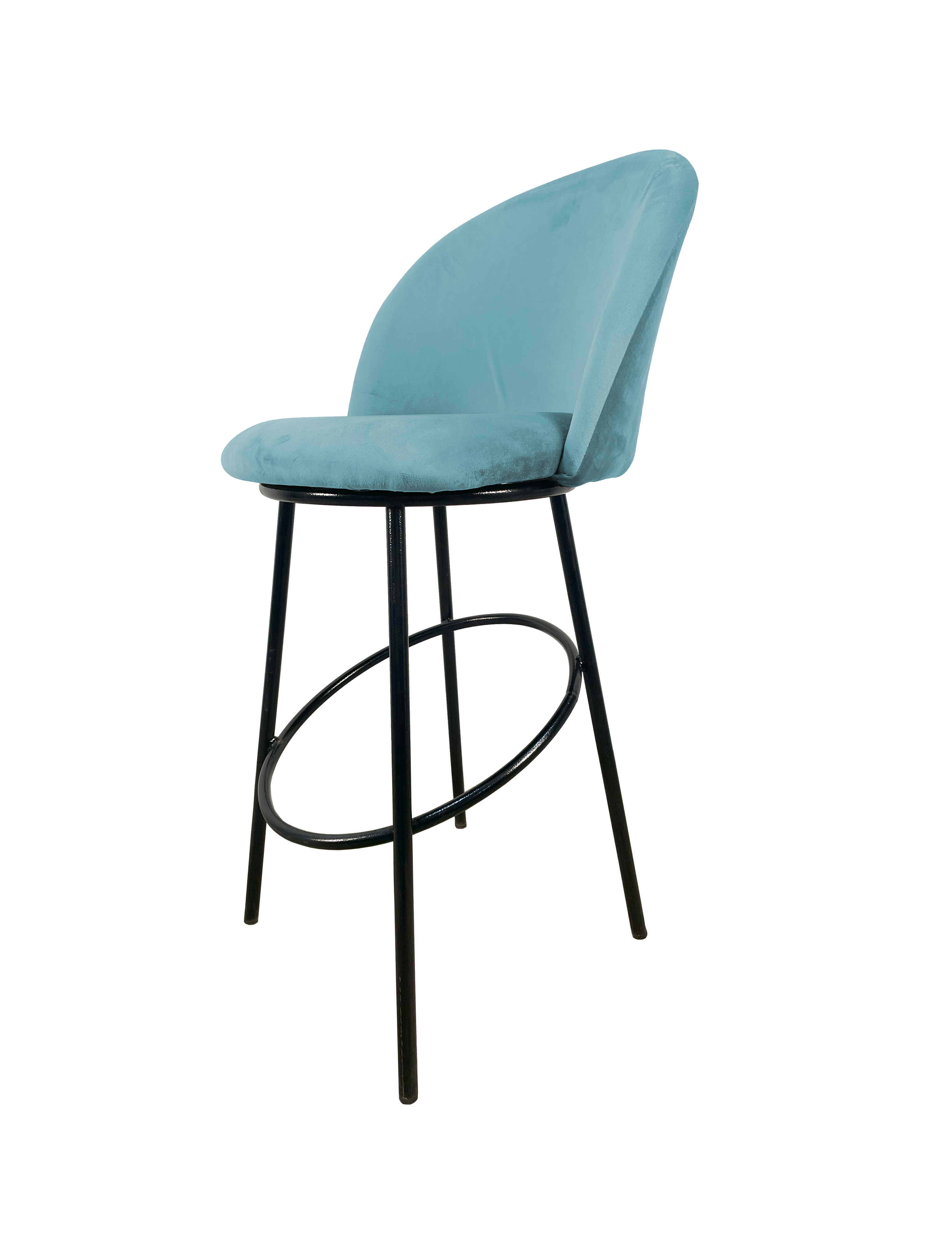 Стул M-GROUP Полубарный небесно-серый чёрные ножки 5560₽