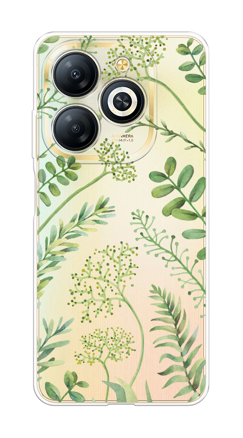 

Чехол на Infinix Smart 8 Plus "Green Leaves", Зеленый;прозрачный, 3105550-1