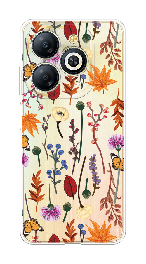 

Чехол на Infinix Smart 8 Plus "Orange Purple flowers", Оранжевый;красный;розовый;желтый;прозрачный, 3105550-1