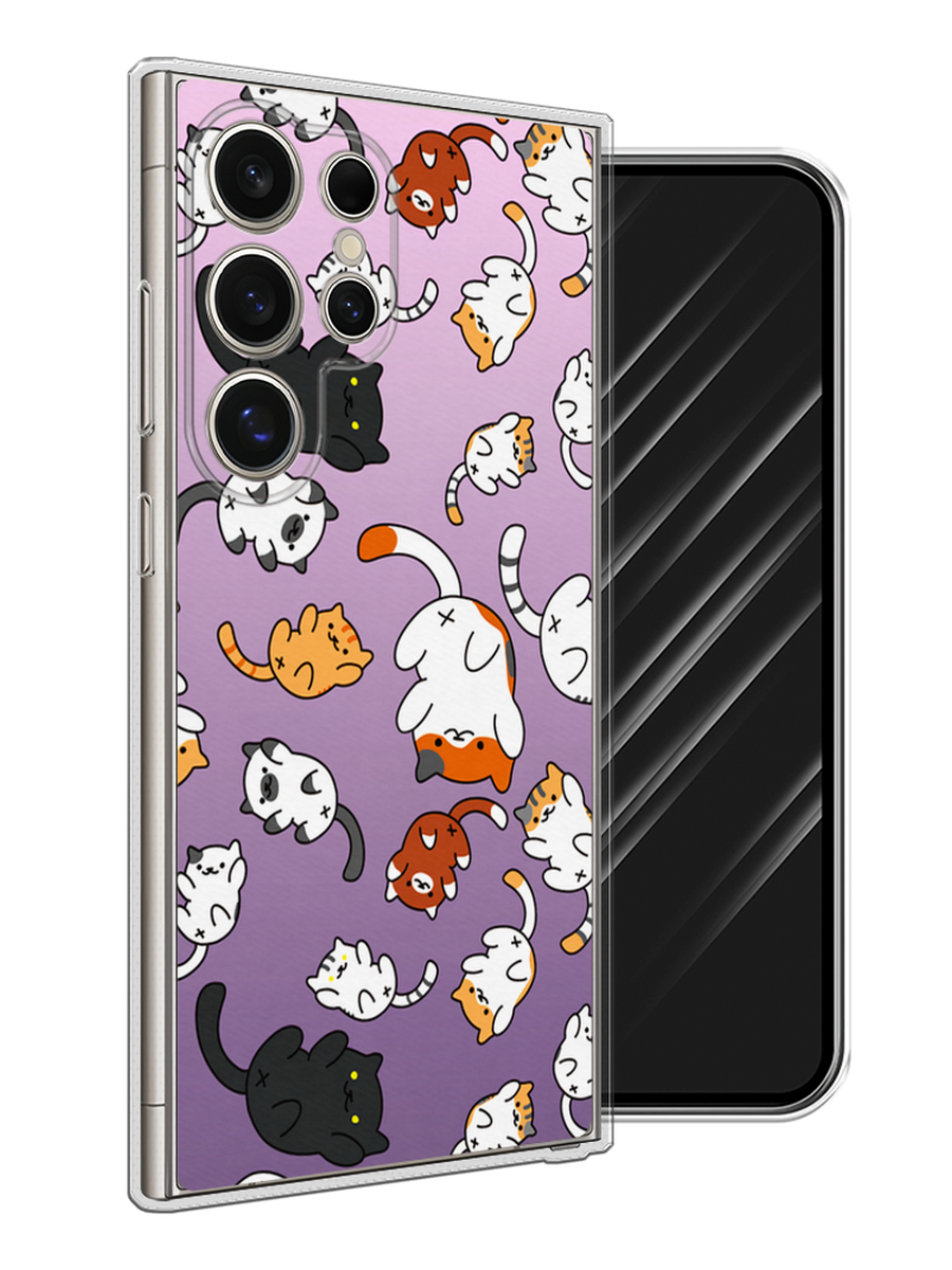 

Чехол Awog на Samsung Galaxy S25 Ultra "Котопад", Фиолетовый;белый, 2110550-1