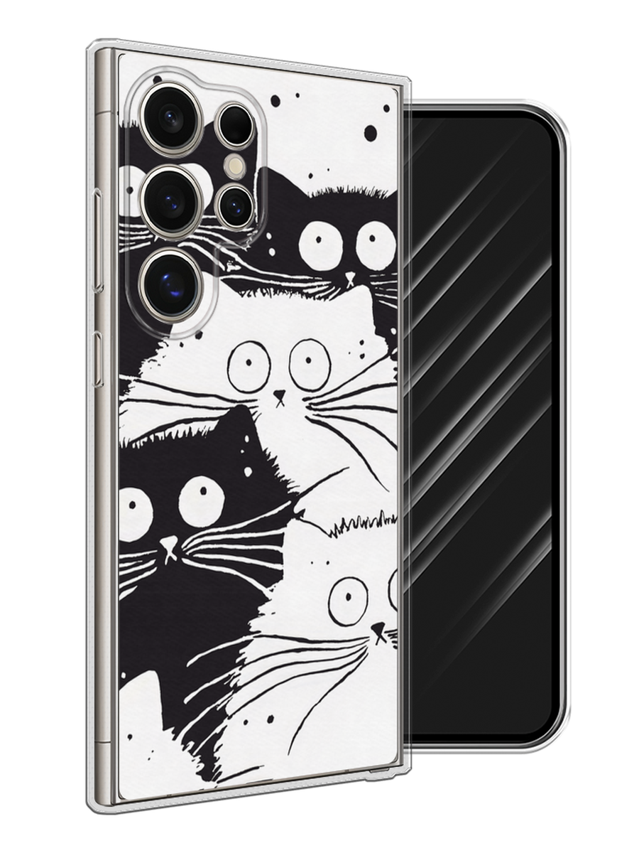 

Чехол Awog на Samsung Galaxy S25 Ultra "Коты черно-белые", Черный;белый, 2110550-1