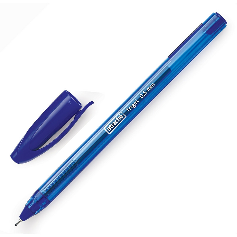 Ручка гелевая Attache Glide TrioGel, синяя, 0,7 мм, 1 шт.