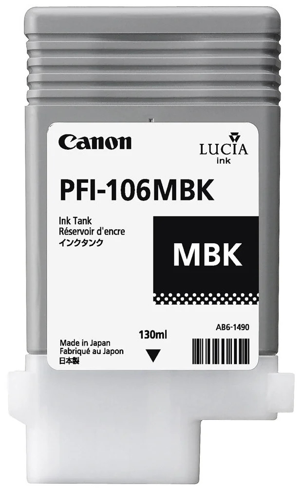 Картридж для струйного принтера Canon PFI-106MBK (6620B001) черный, оригинальный