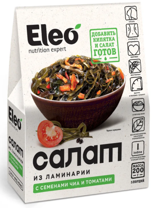 

Салат из ламинарии и семян чиа с томатами "Eleo" 200 г