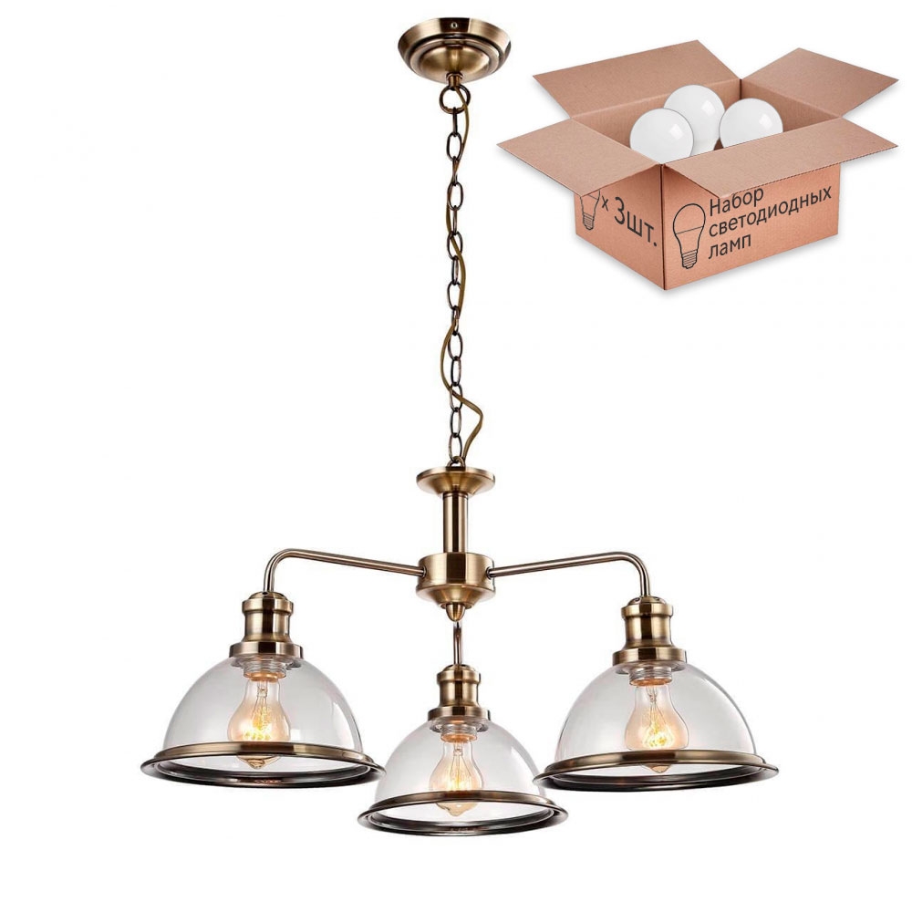 

Люстра с лампочками Arte Lamp Oglio A9273LM-3AB+Lamps, A9273LM-3AB+Lamps