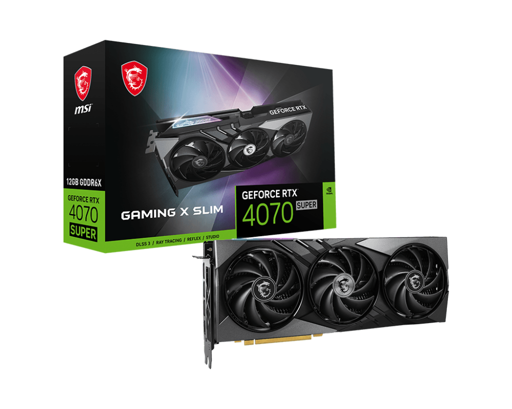 Видеокарта MSI NVIDIA GeForce RTX 4070 Super Gaming x Slim серый