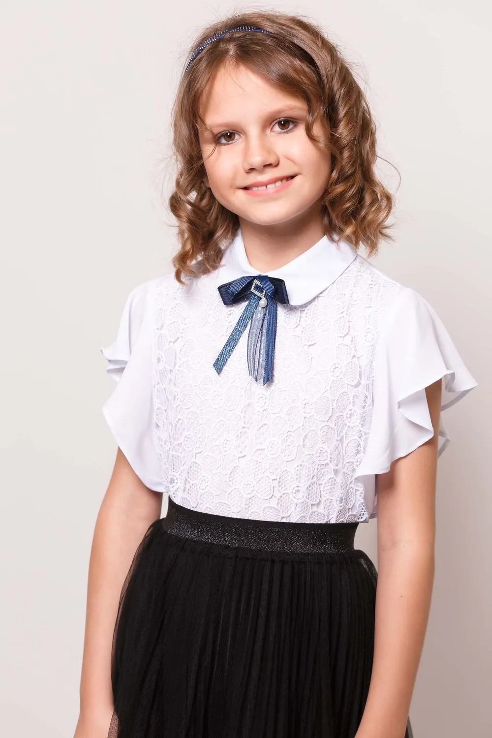 

Блузка детская Deloras C62418S, белый, 152, C62418S