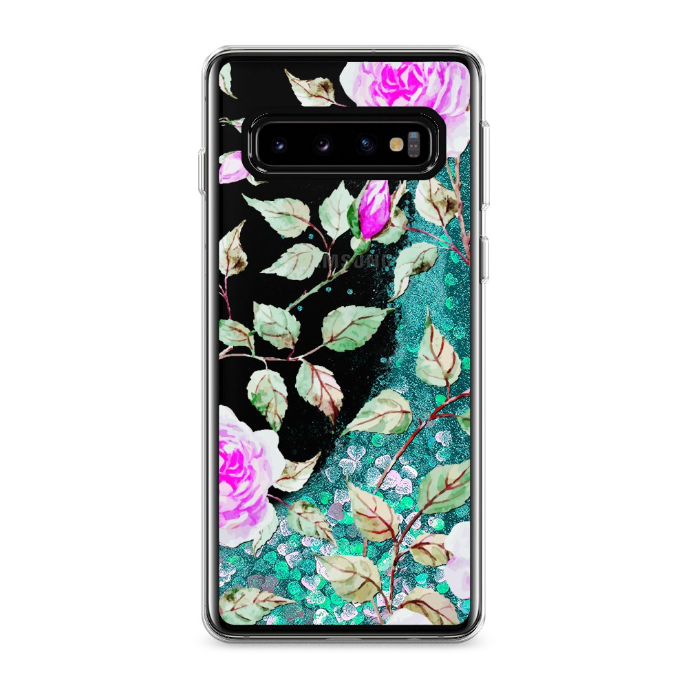 

Жидкий чехол с блестками "Цветочная фантазия 7" на Samsung Galaxy S10, 27095-1