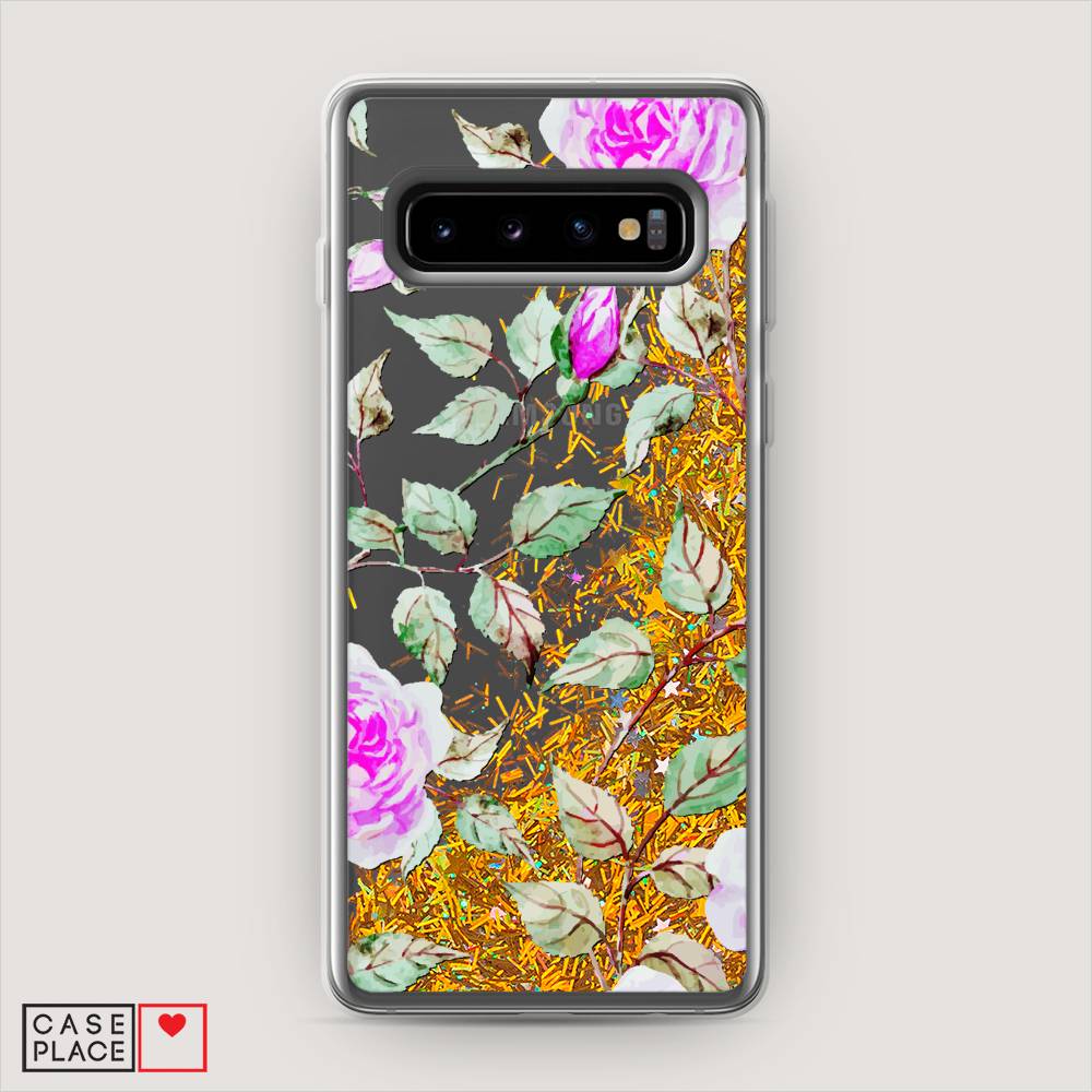 

Жидкий чехол с блестками "Цветочная фантазия 7" на Samsung Galaxy S10 +, 27190-1