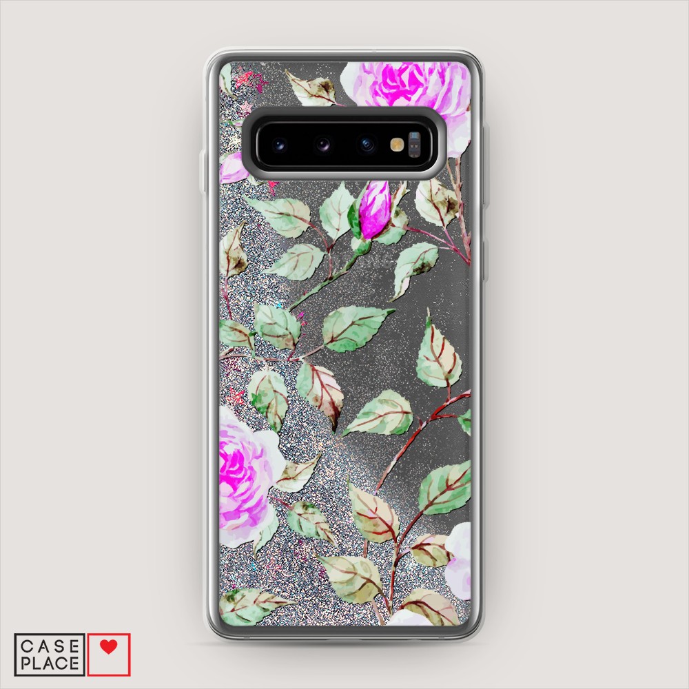 

Жидкий чехол с блестками "Цветочная фантазия 7" на Samsung Galaxy S10 +, 27191-1
