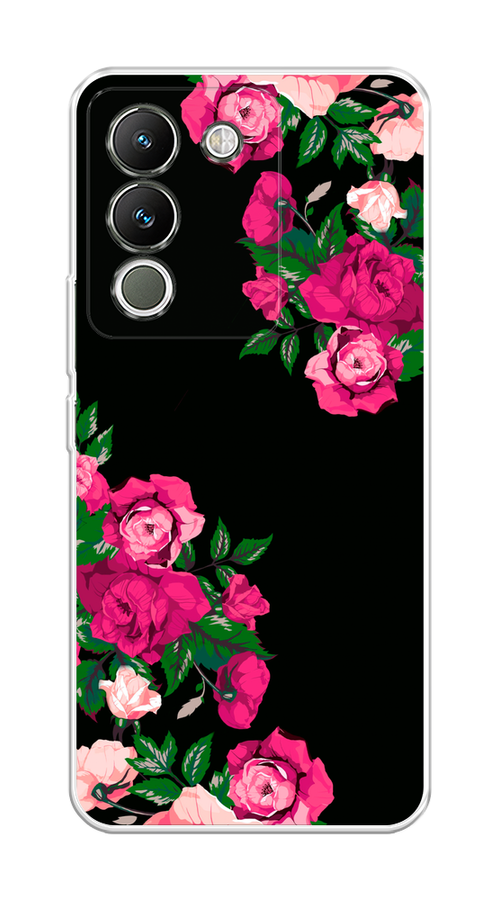 

Чехол на Vivo V29e 5G "Розы фуксия", Черный;розовый;зеленый, 269650-1