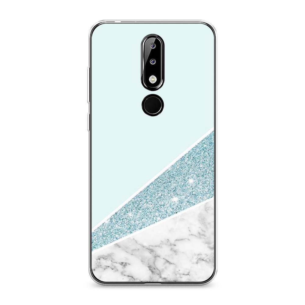 

Чехол Awog на Nokia 5.1 Plus (X5) / Нокиа 5.1 Plus (X5) "Мрамор с голубыми блестками", Голубой;белый, 121950-3