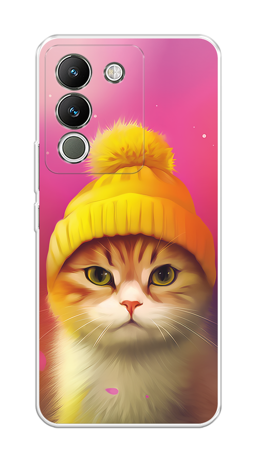 

Чехол на Vivo V29e 5G "Котик в шапочке", Розовый;желтый;бежевый, 269650-1
