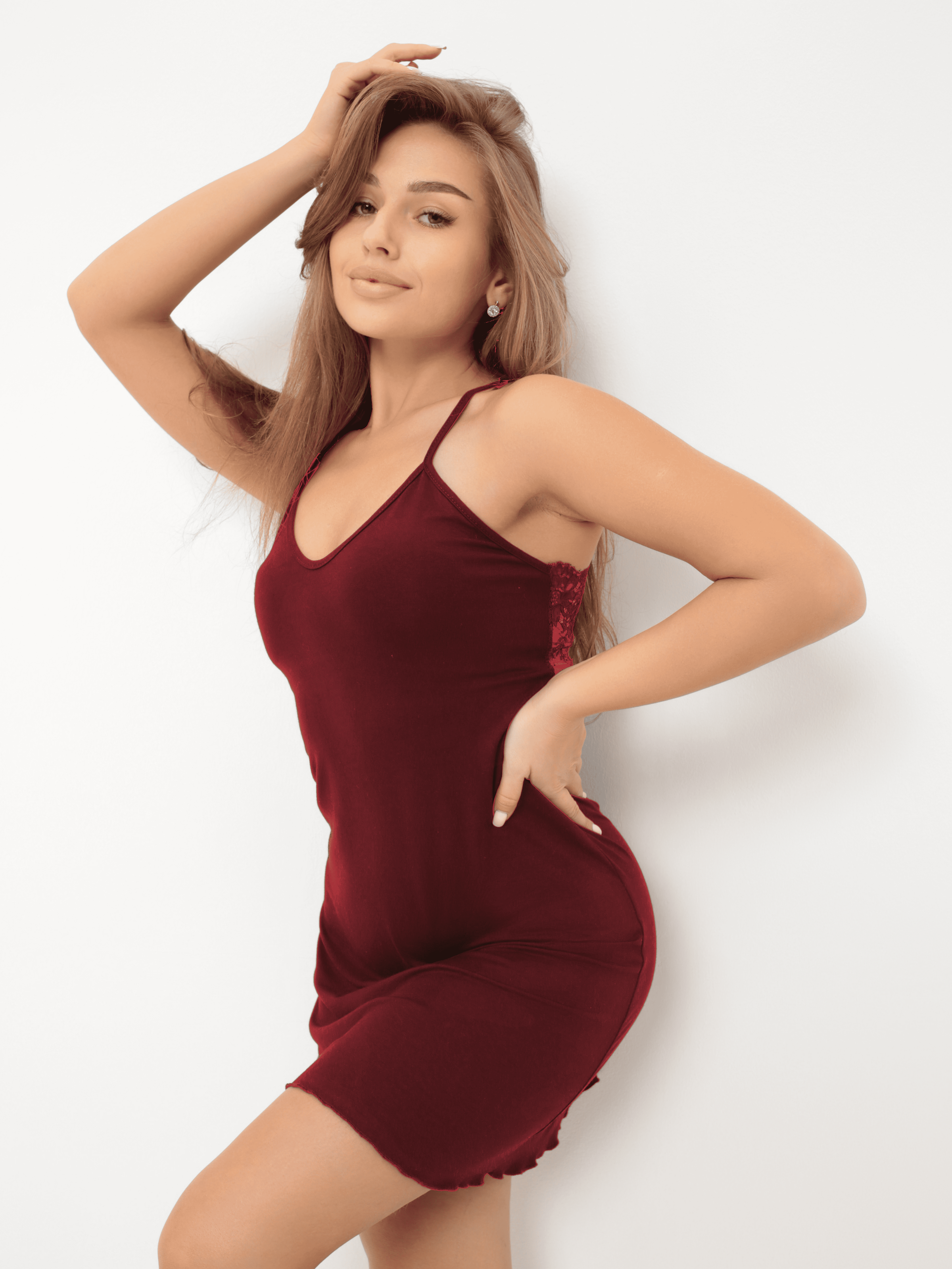 Ночная сорочка женская София37 17031 бордовая 44 RU 870₽