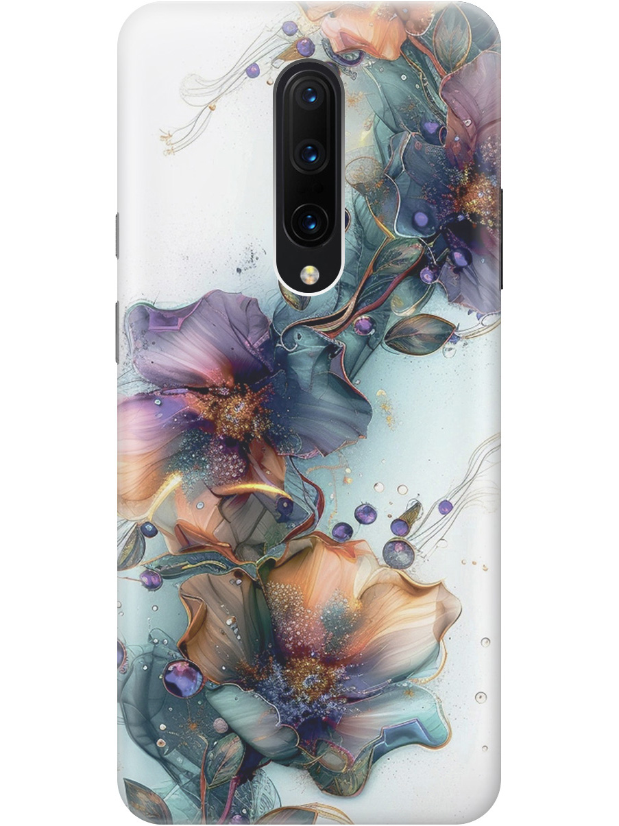 

Силиконовый чехол на OnePlus 7 Pro с принтом "Мистические цветы", Прозрачный;белый;зеленый, 722361710