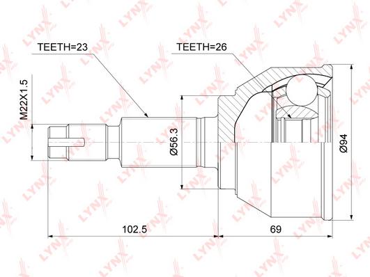 

Шрус Наружный Nissan Juke 1.6 2Wd 10> LYNXauto co-3777
