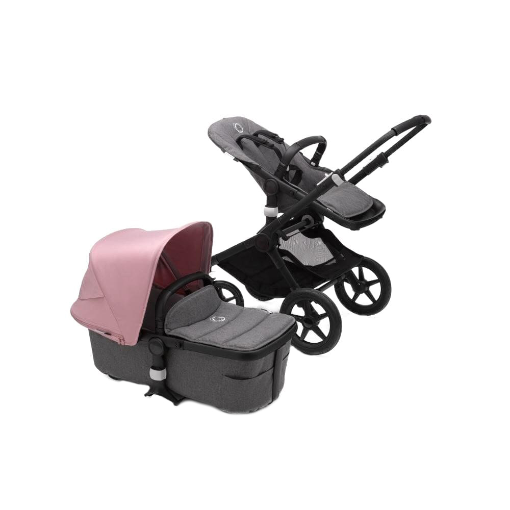

Коляска 2в1 Bugaboo Fox2 Black/grey melanger/soft pink с 230280ZW03/230255GM02/230411SP02