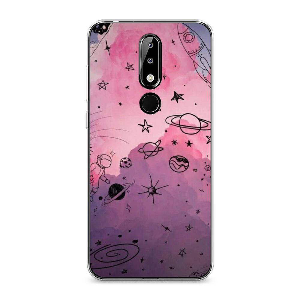 

Чехол Awog на Nokia 5.1 Plus (X5) / Нокиа 5.1 Plus (X5) "Радуга планет 3", Черный;розовый, 121950-4