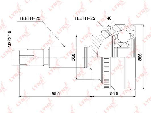 

Шрус LYNXAUTO co3753a