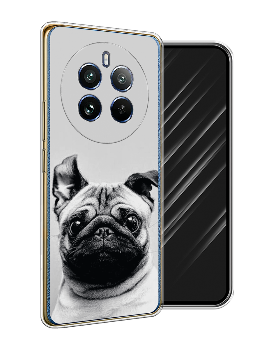 

Чехол Awog на Realme 12 Pro/Realme 12 Pro Plus "Ушастый мопс", Серый, 2516250-1