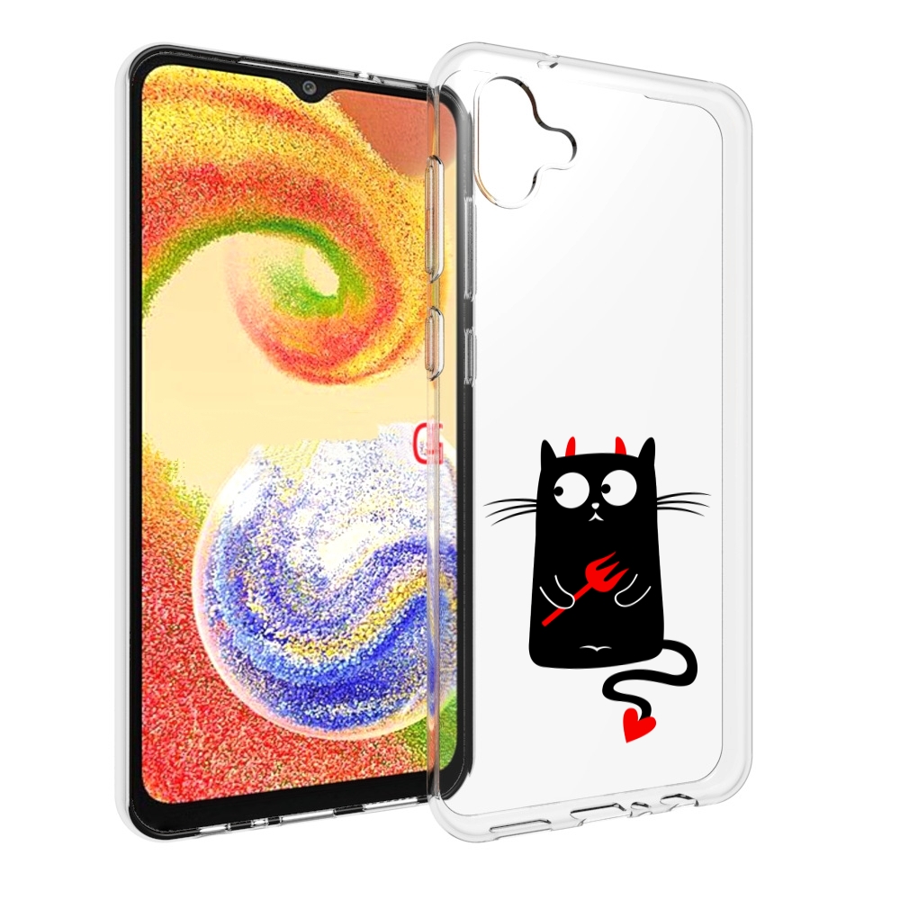 

Чехол MyPads Кот демон для Samsung Galaxy A04, Прозрачный, Tocco