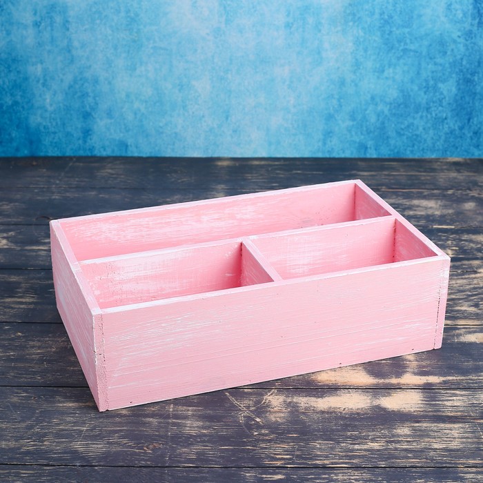 

Ящик деревянный 34.5x20.5x10 см подарочный комодик, розовая кисть