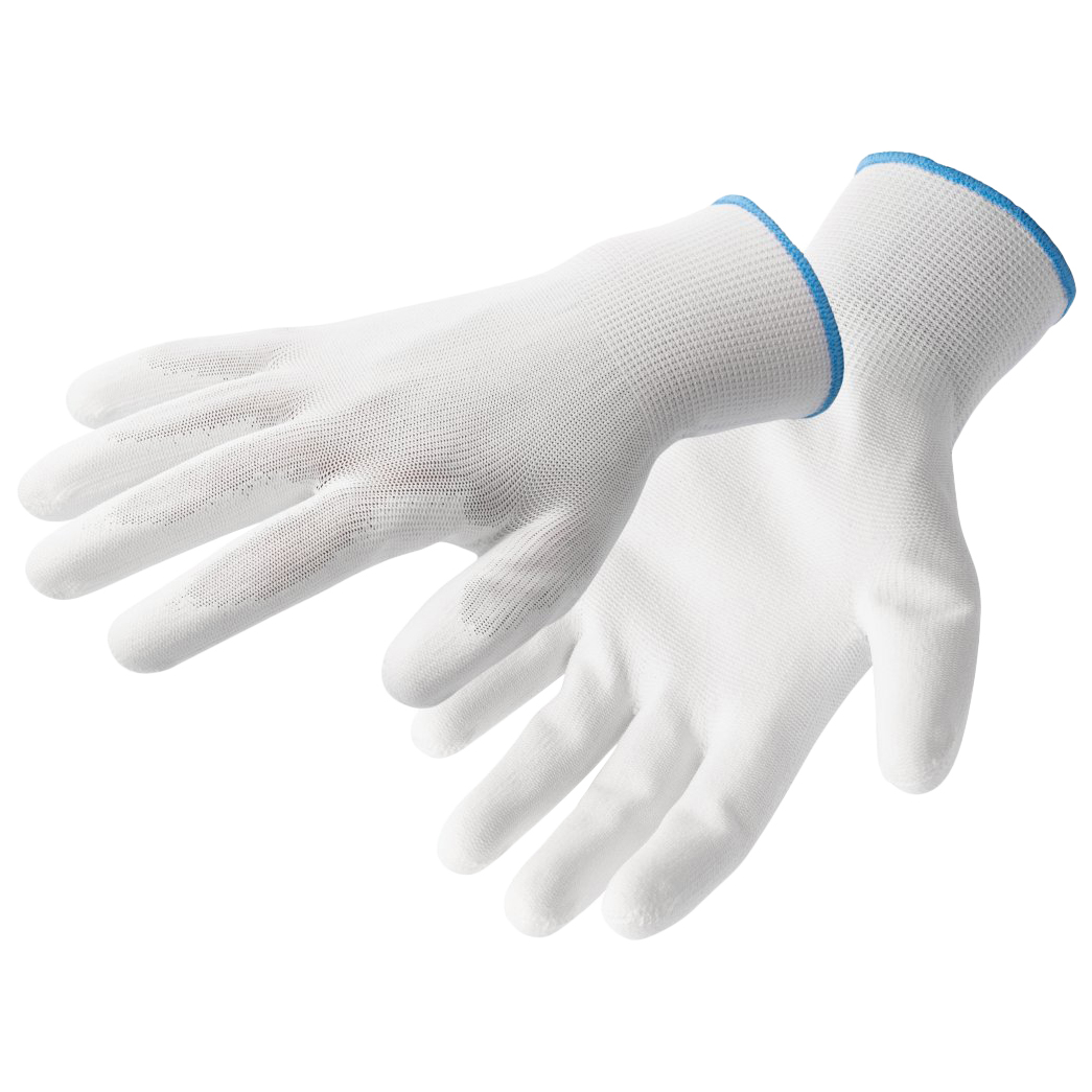 фото Hoegert technik nagold перчатки рабочие полиуретановые, белые, размер 8, 12 пар ht5k221-8