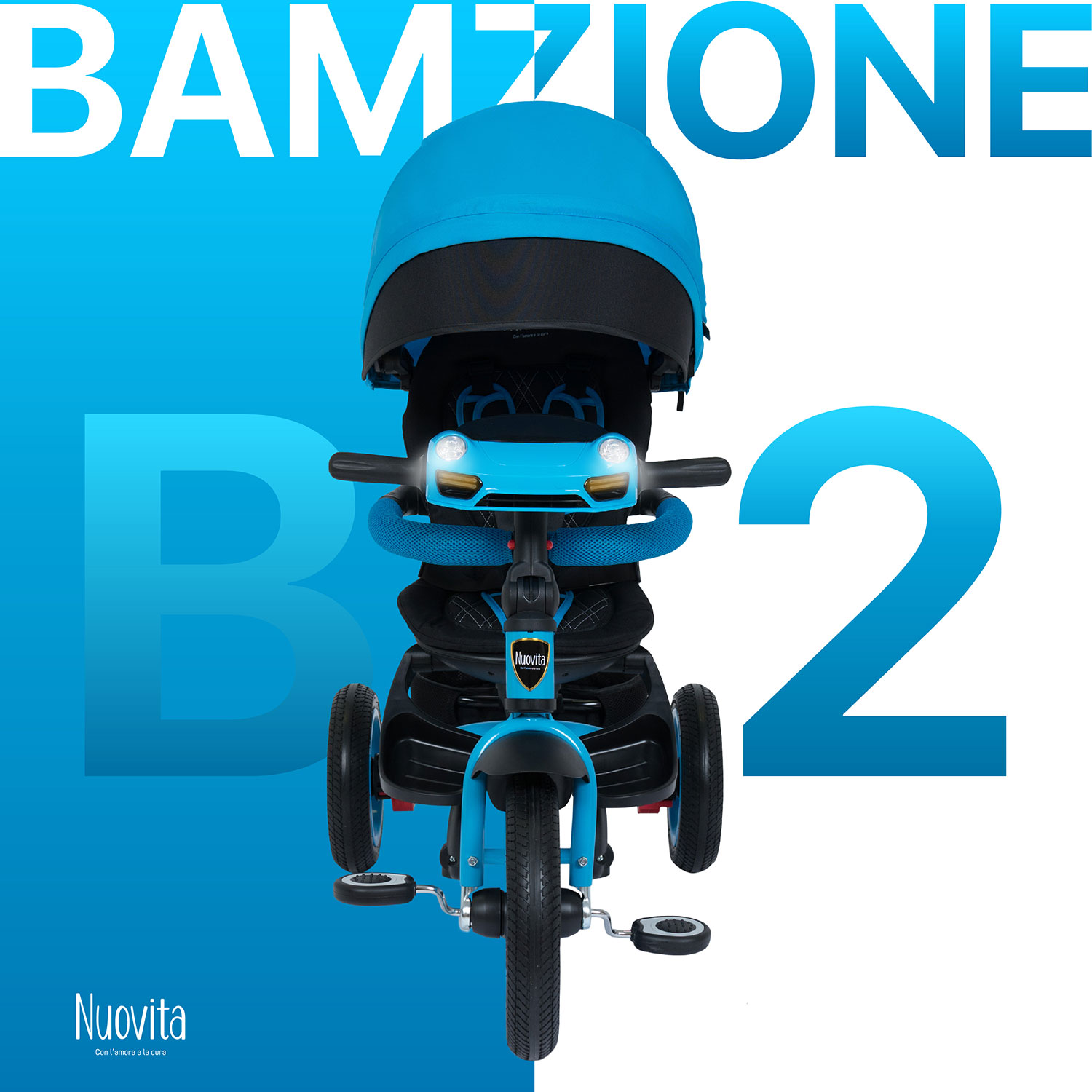 фото Трехколесный велосипед nuovita bamzione b2 blu/синий