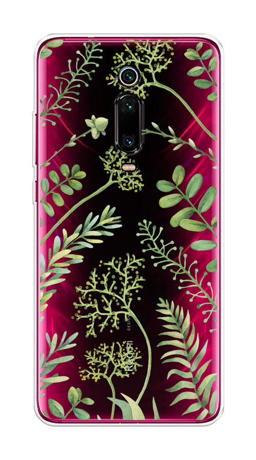 

Чехол на Xiaomi Redmi K20/K20 Pro/ Mi 9T/9T Pro "Green Leaves", Зеленый;прозрачный, 35850-1