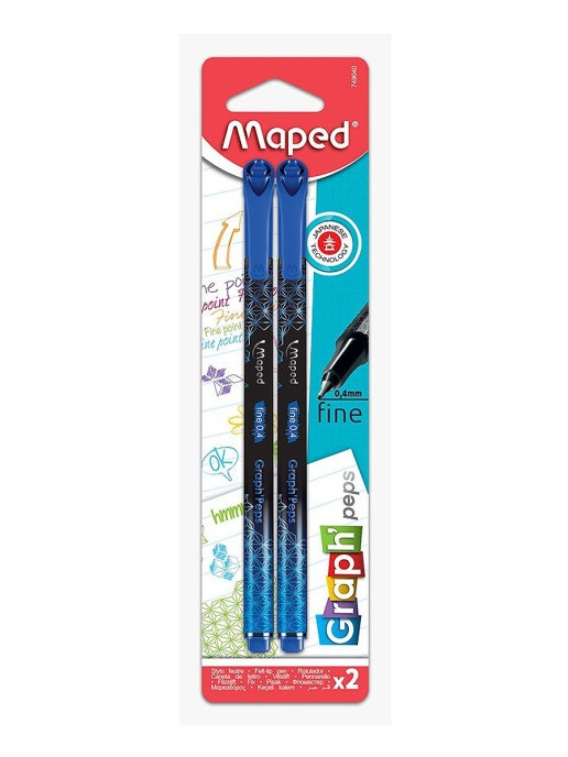 

Капиллярная ручка 0,4мм MAPED Graph Peps, синяя (2шт), Синий, GRAPH PEP'S