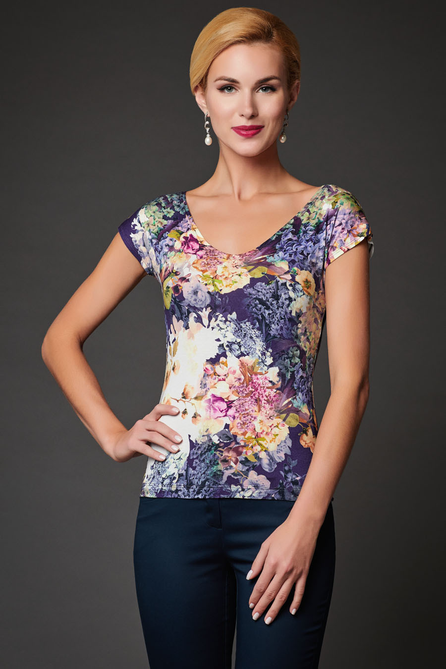 Блуза женская Арт-Деко L-1187 фиолетовая 50 RU