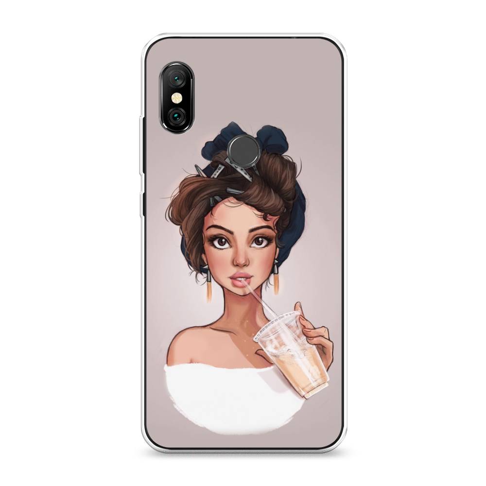 

Чехол на Xiaomi Redmi Note 6 Pro "Девушка с фраппе", Серый, 34650-6
