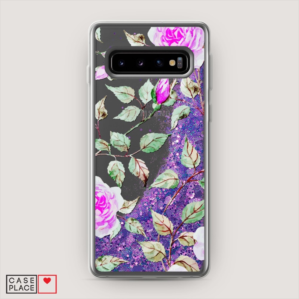 

Жидкий чехол с блестками "Цветочная фантазия 7" на Samsung Galaxy S10 +, 27192-1