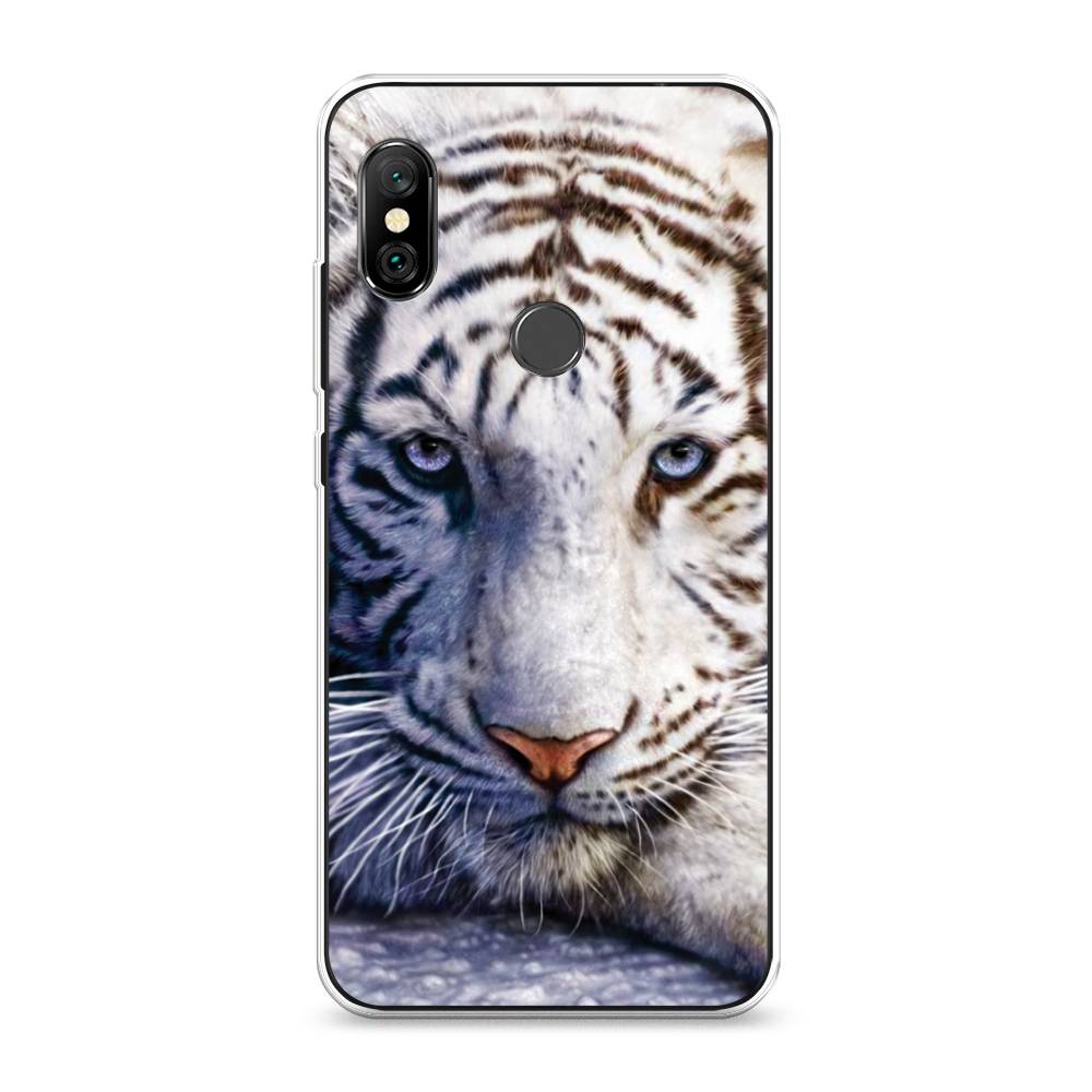 

Чехол на Xiaomi Redmi Note 6 Pro "Бенгальский тигр", Коричневый;белый, 34650-1