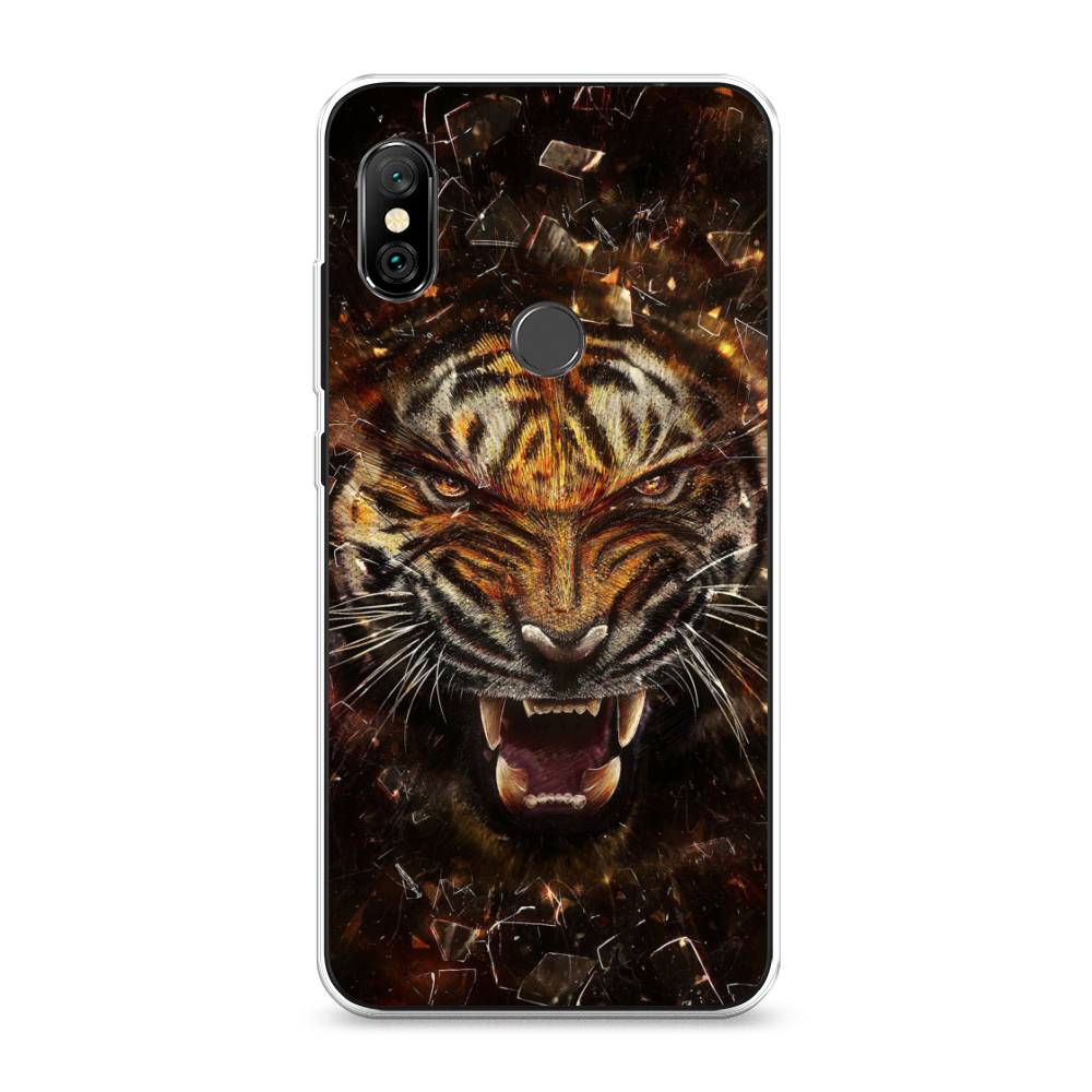 

Чехол на Xiaomi Redmi Note 6 Pro "Тигр осколки", Оранжевый;серый;черный, 34650-1