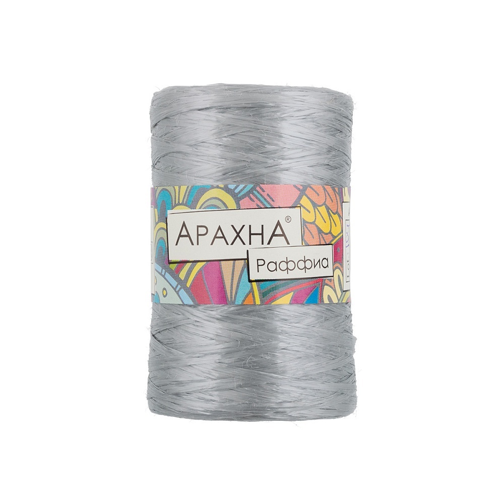 

ARACHNA Raffia, полипропилен, 5х50 г, 200 м, цвет 05 серебряный, Серебристый