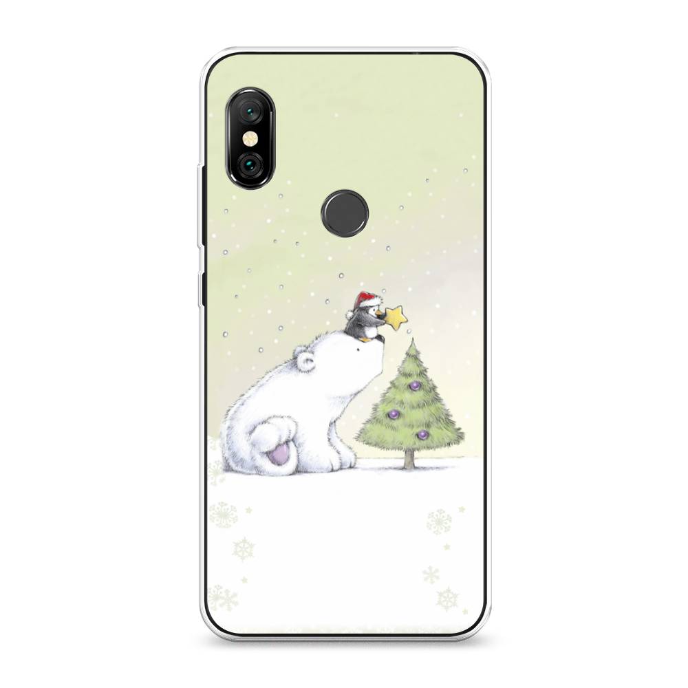 

Чехол на Xiaomi Redmi Note 6 Pro "Украшение елки", Белый;бежевый, 34650-5