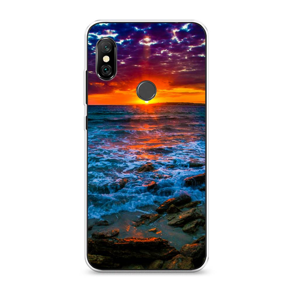 

Чехол на Xiaomi Redmi Note 6 Pro "Закат 1", Оранжевый;синий, 34650-2