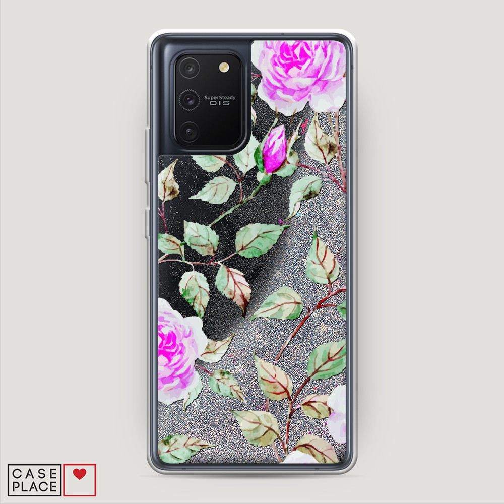 

Жидкий чехол с блестками "Цветочная фантазия 7" на Samsung Galaxy S10 Lite, 210091-1
