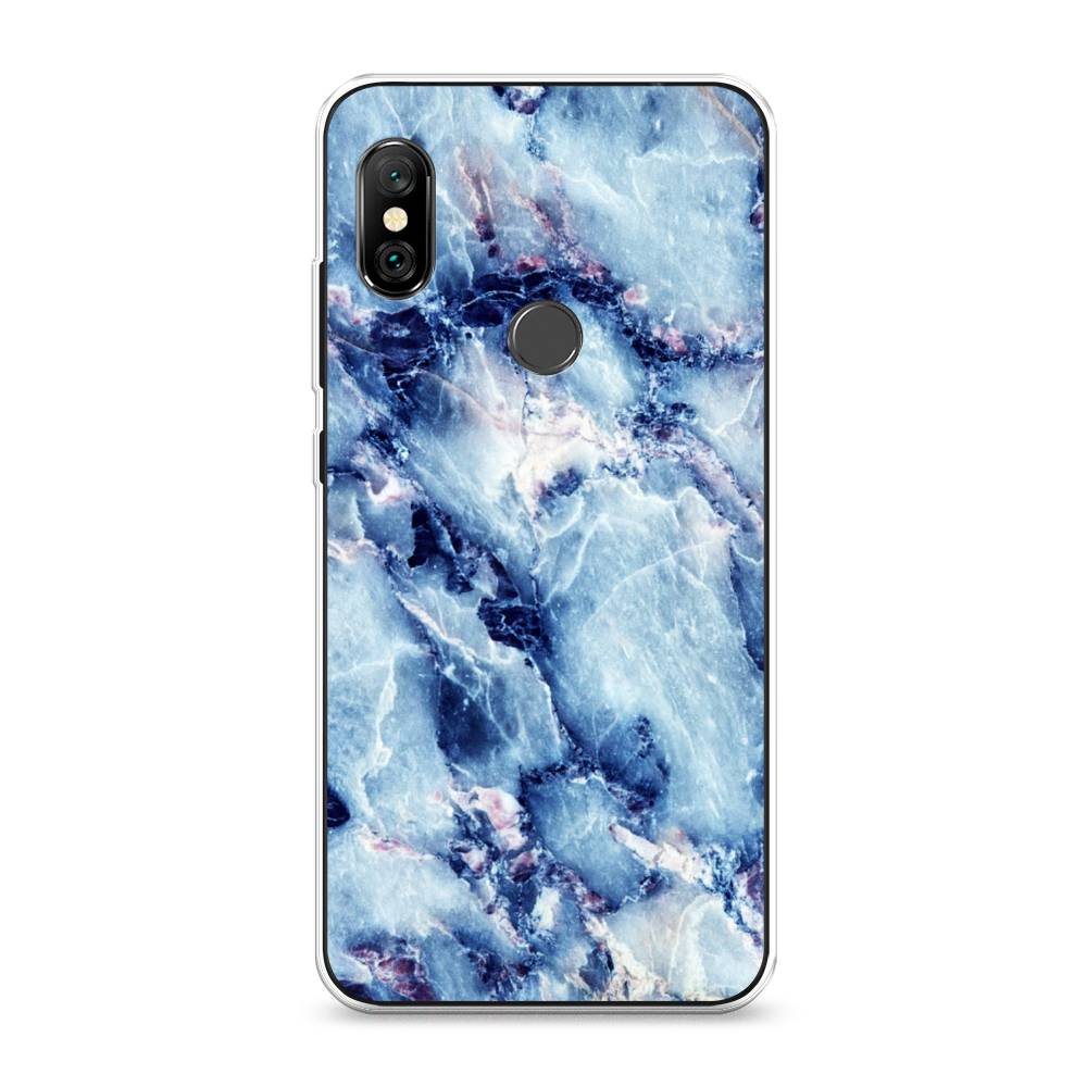 

Чехол на Xiaomi Redmi Note 6 Pro "Мрамор с синими прожилками", Синий, 34650-3