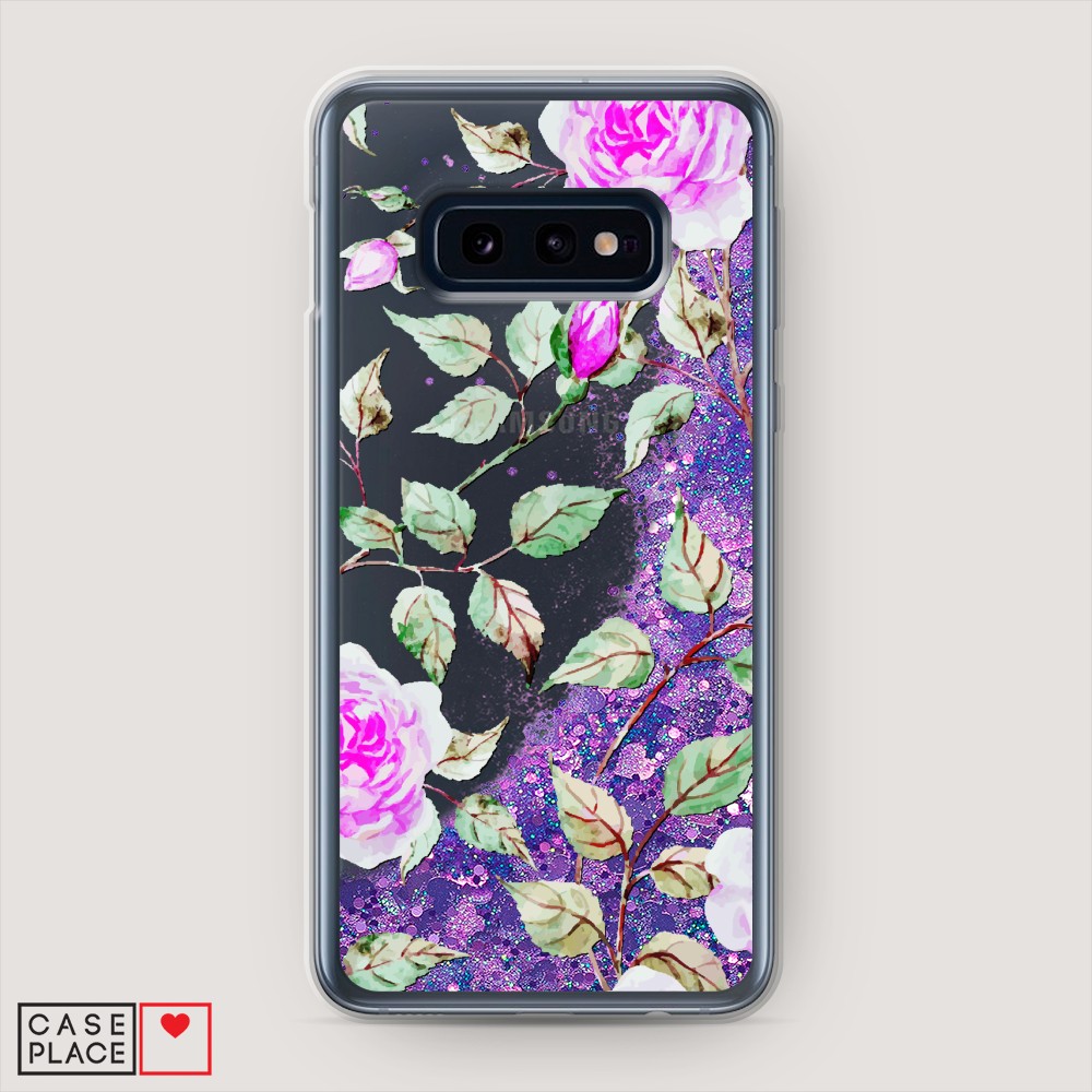 

Жидкий чехол с блестками "Цветочная фантазия 7" на Samsung Galaxy S10E