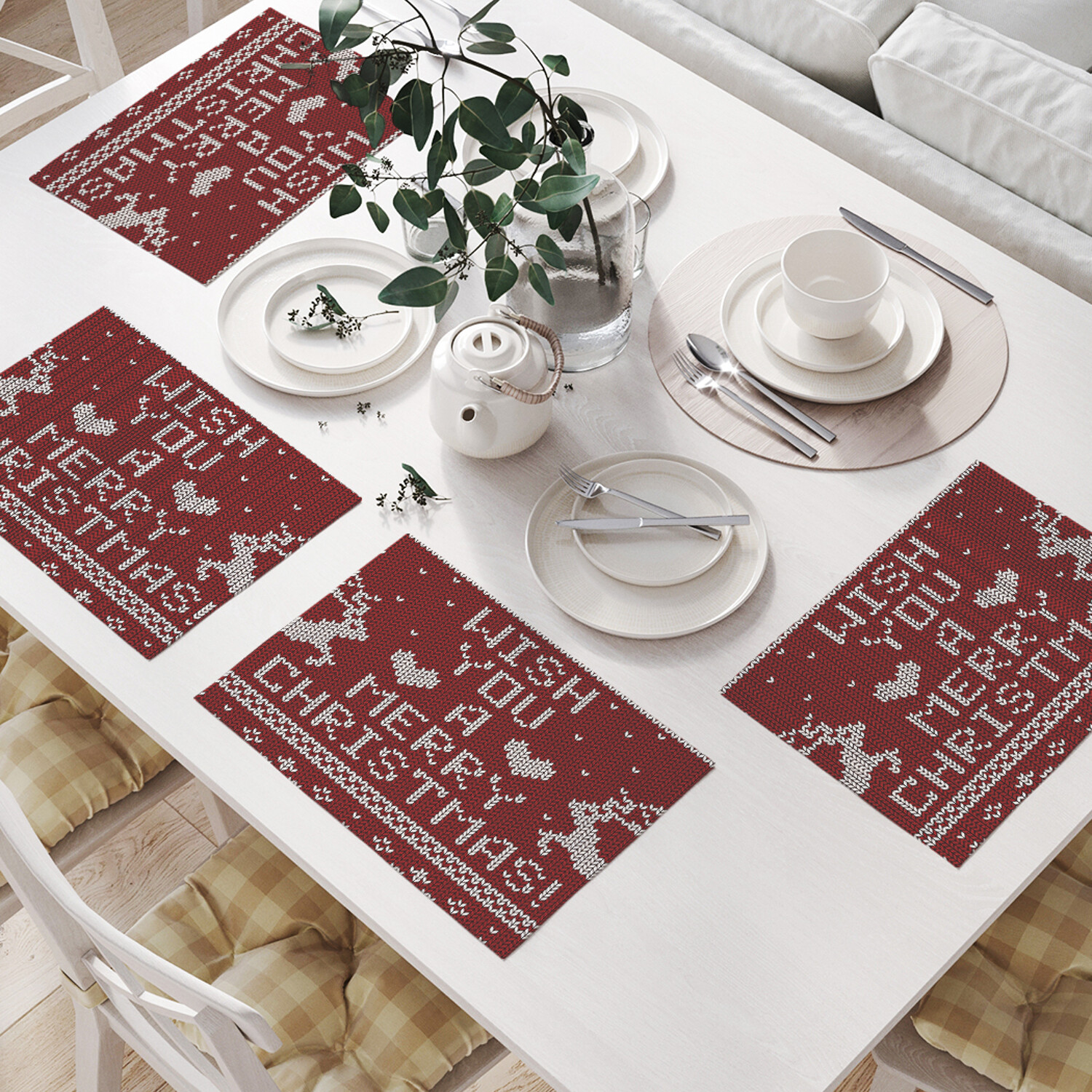 

Комплект тканевых салфеток JoyArty "Люблю Рождество" для сервировки стола 32x46 см 4шт, Красный, Люблю Рождество