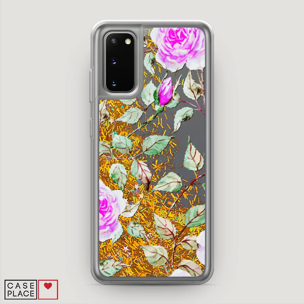 

Жидкий чехол с блестками "Цветочная фантазия 7" на Samsung Galaxy S20, 29290-1